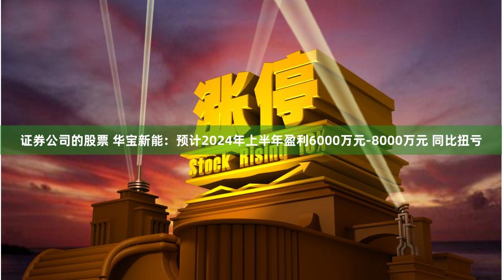 证券公司的股票 华宝新能：预计2024年上半年盈利6000万元-8000万元 同比扭亏