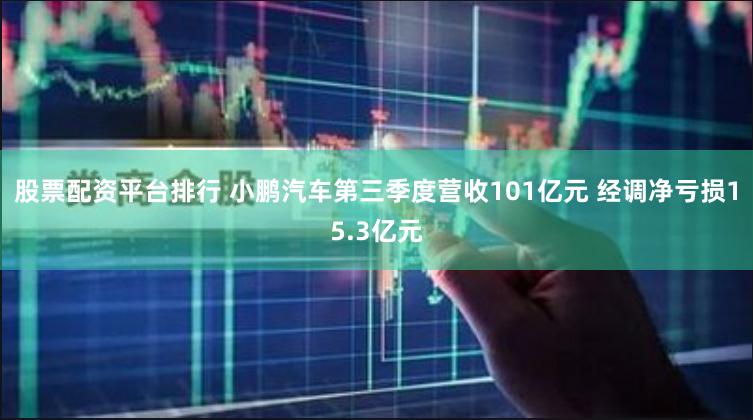 股票配资平台排行 小鹏汽车第三季度营收101亿元 经调净亏损15.3亿元